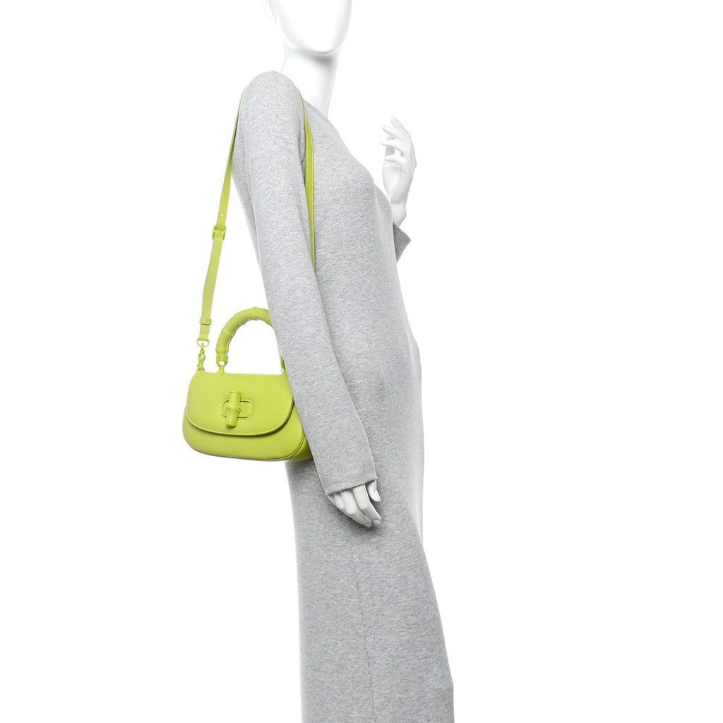 Calfskin Medium Bamboo Diva  Green