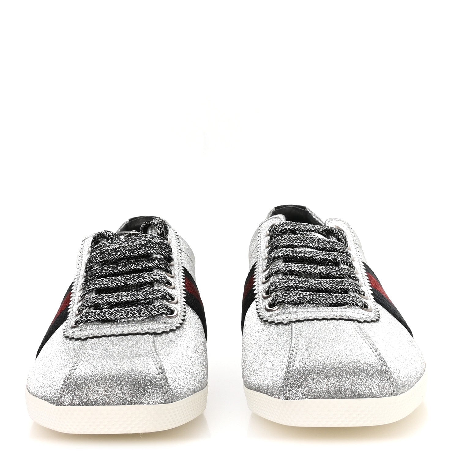 Glitter Fabric Studded Web Womens Sneakers 37 Silver