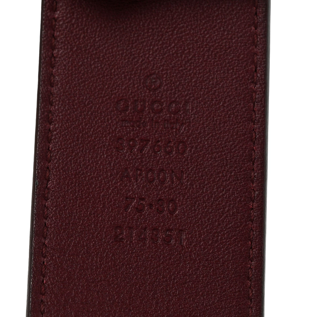 Moon Calfskin Nickel Double G 40mm Belt 75 30 Strong Red