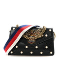 Nappa Pearl Studded Mini Queen Margaret Broadway Shoulder Bag Black