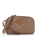 Calfskin Matelasse Small GG Marmont Chain Shoulder Bag Porcelain Rose