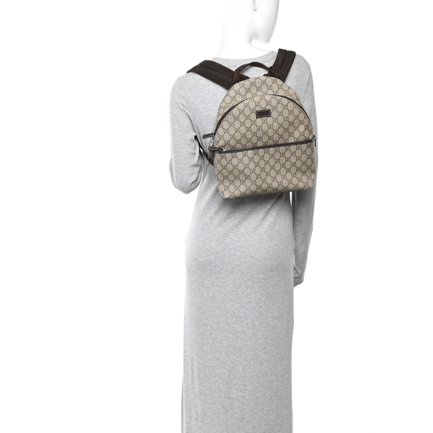 GG Supreme Monogram Margaux Calfskin Childrens Day Backpack Beige Ebony Cocoa Dark Chocolate