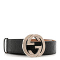 Guccissima Signature Interlocking G 40mm Belt 80 32 Black