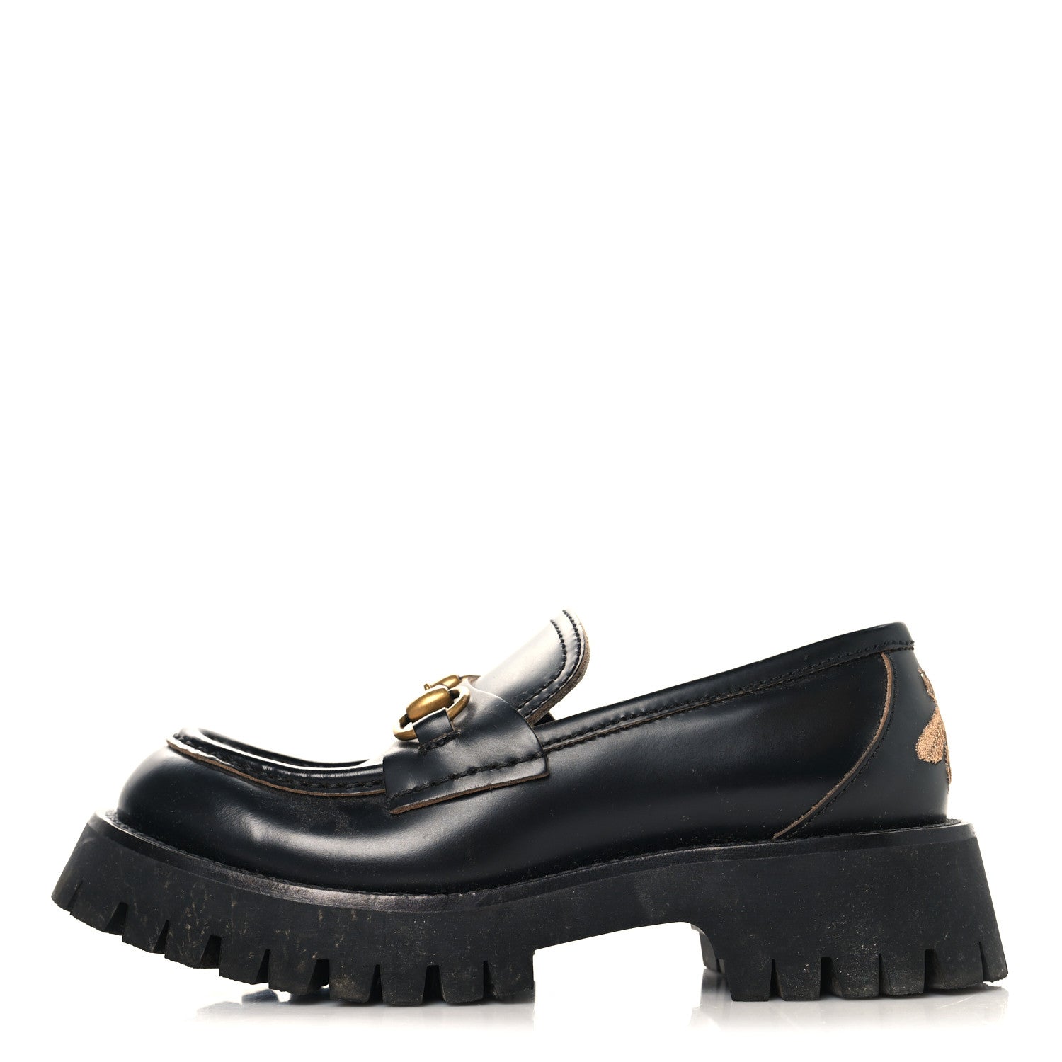 Cordovan Lux Womens Harald Horsebit 25mm Platform Loafers 35 Black