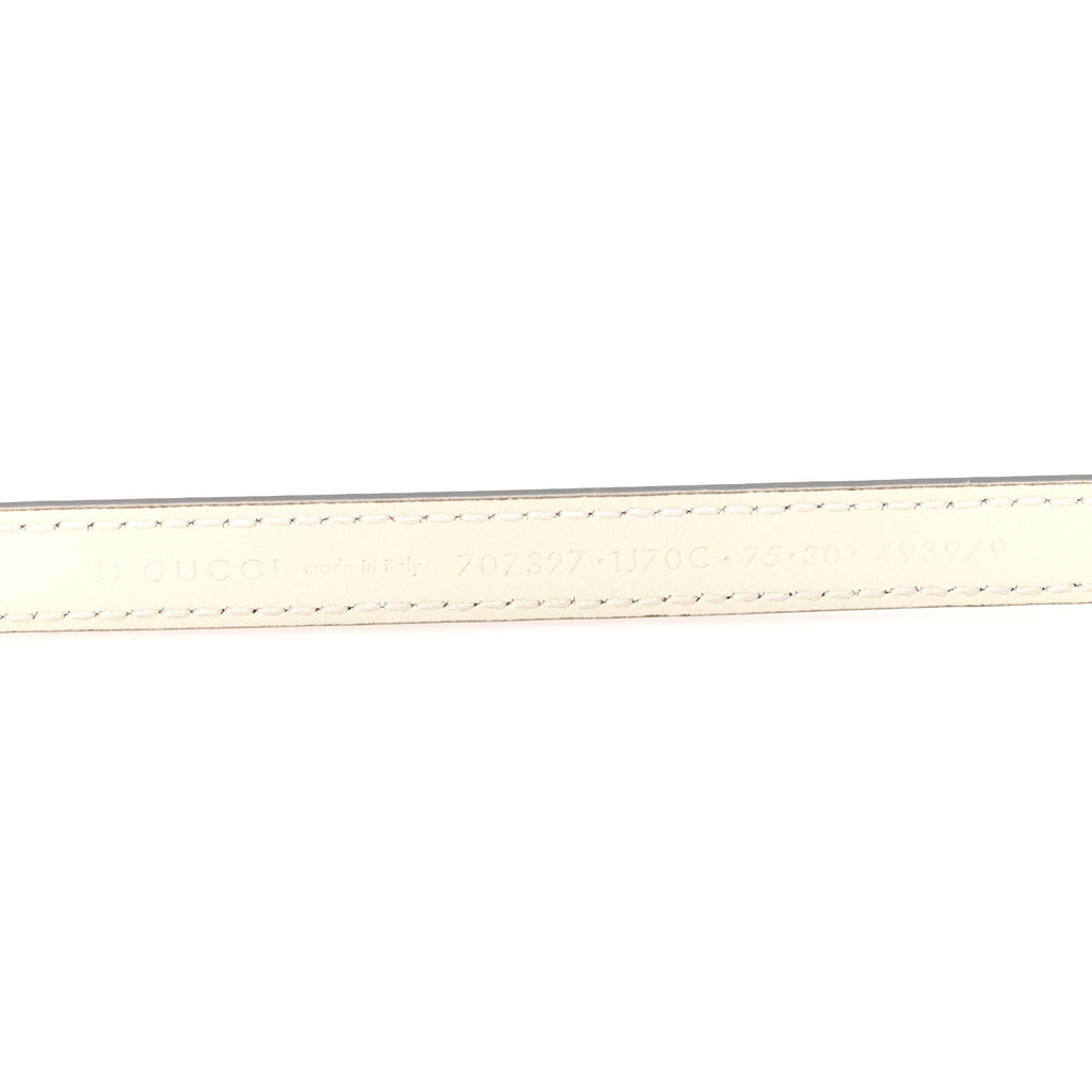 Patent Double G Thin Belt 75 30 Mystic White