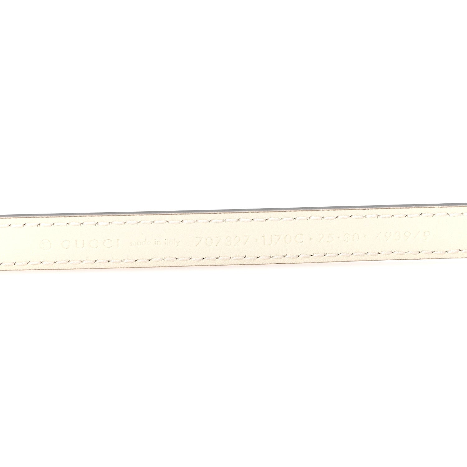 Patent Double G Thin Belt 75 30 Mystic White