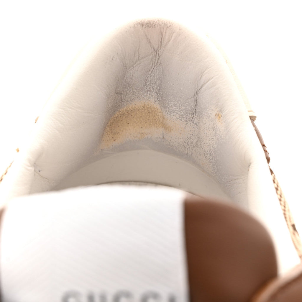 Calfskin GG Monogram Womens Platform 55mm Sneakers 35.5 Hezelnut Beige Ebony Mystic White