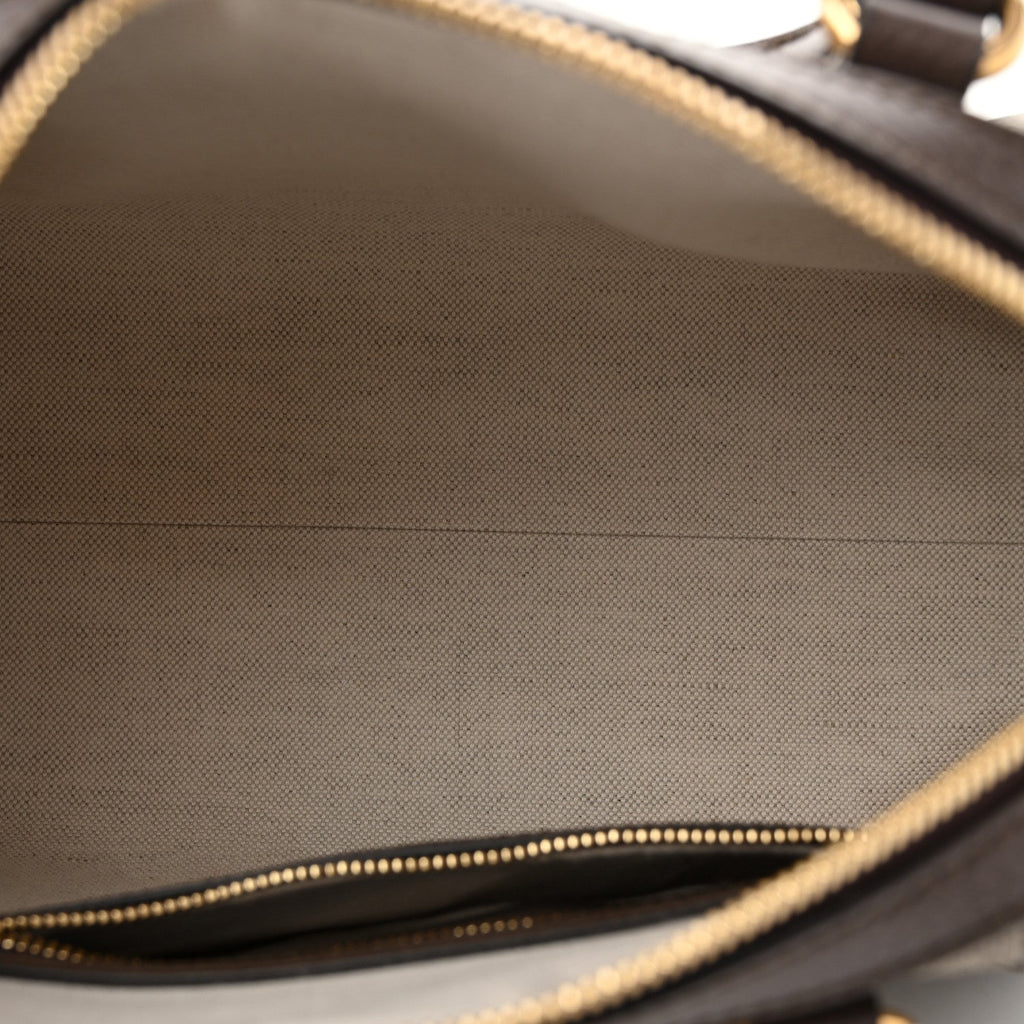 GG Supreme Monogram Web Small Ophidia Top Handle Bag  Beige Ebony