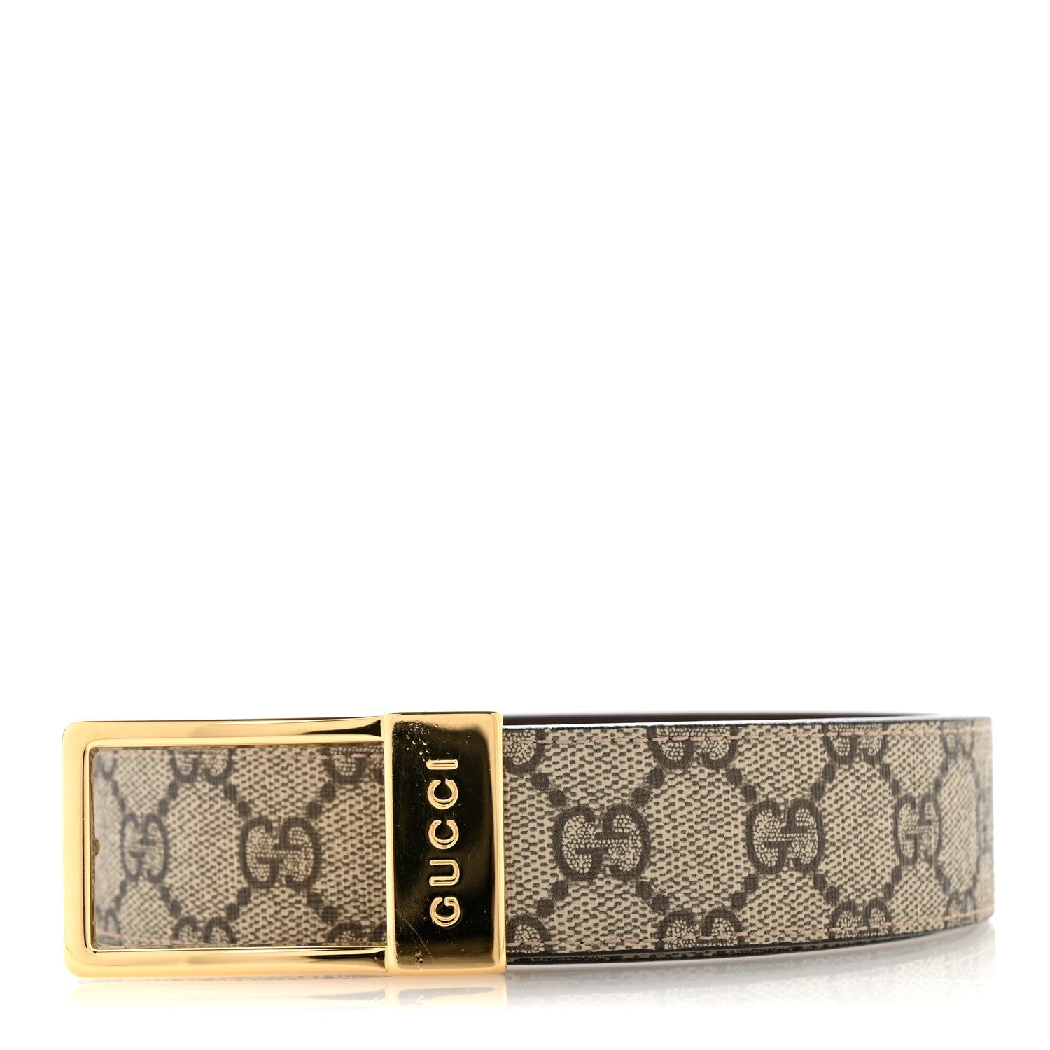 Supreme Monogram Calfskin Rectangular Belt 75 30 Brown