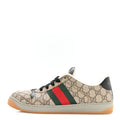 GG Supereme Monogram Miro Soft Calfskin Web Mens Screener Sneakers 9.5 Beige Ebony Black New Platinum
