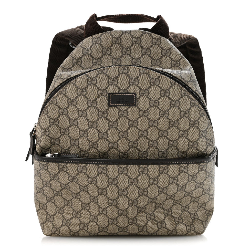 GG Supreme Monogram Margaux Calfskin Childrens Day Backpack Beige Ebony Cocoa Dark Chocolate