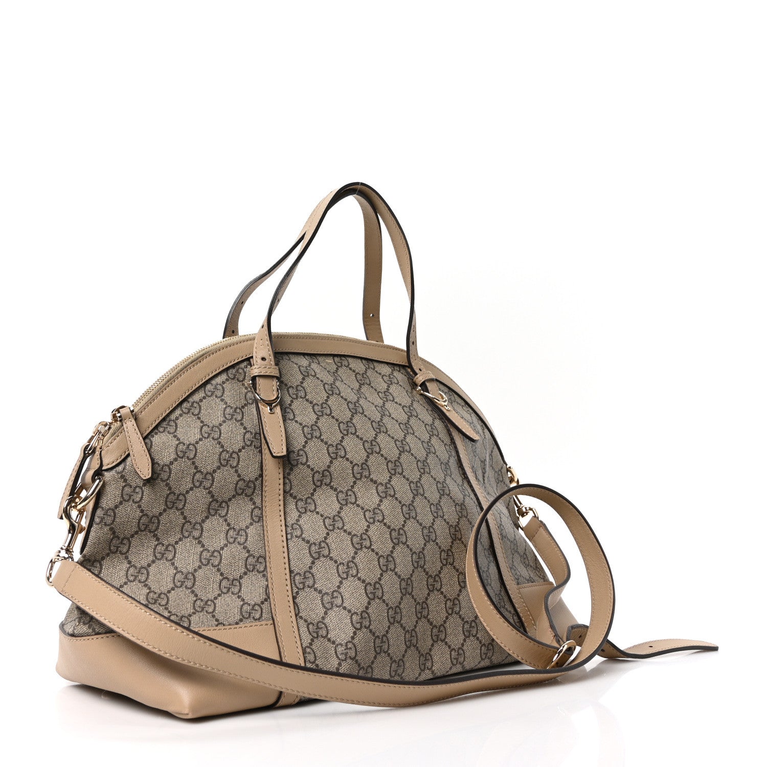 GG Supreme Monogram Medium Nice Top Handle Dome Bag Beige