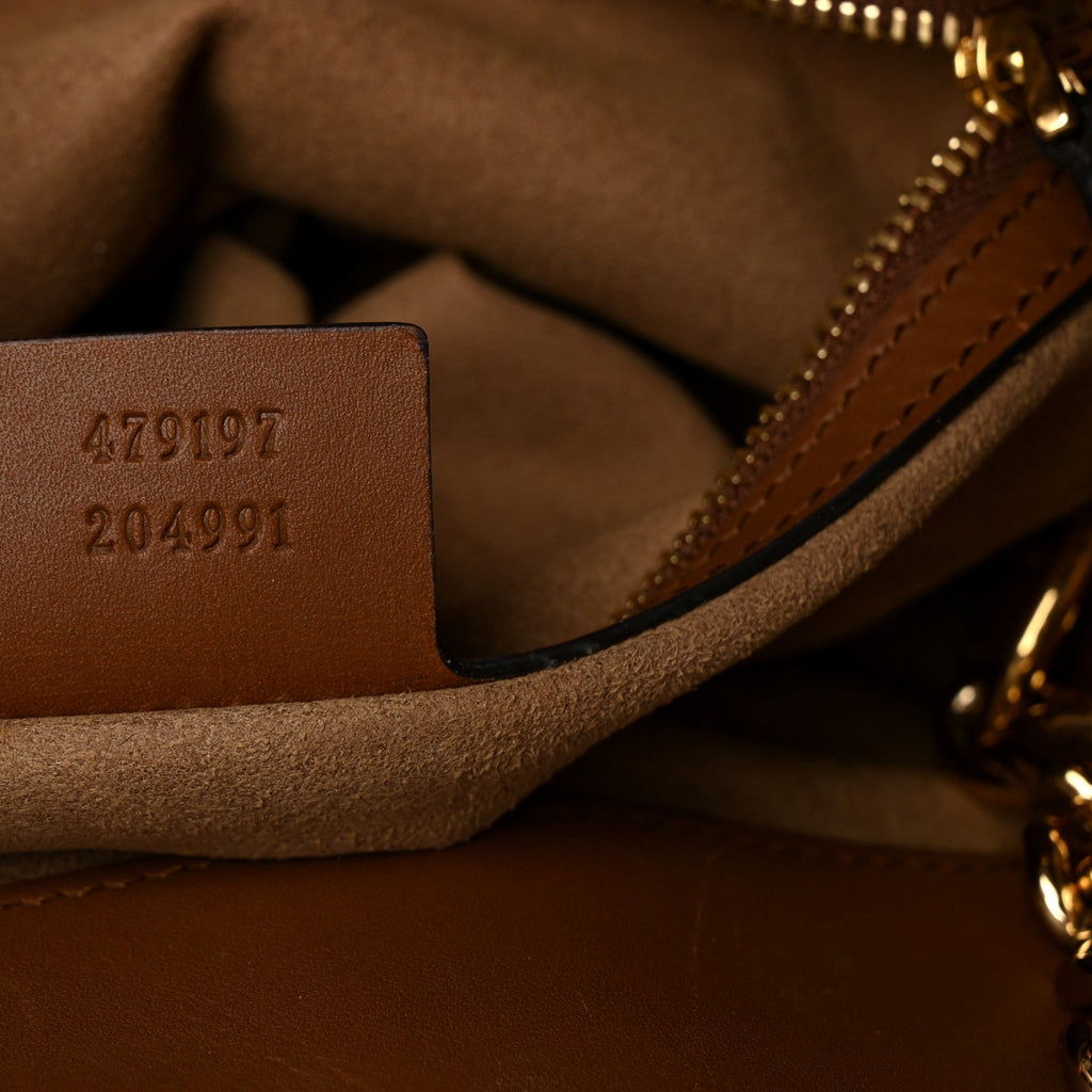 GG Supreme Monogram Medium Padlock Tote Beige Cuir