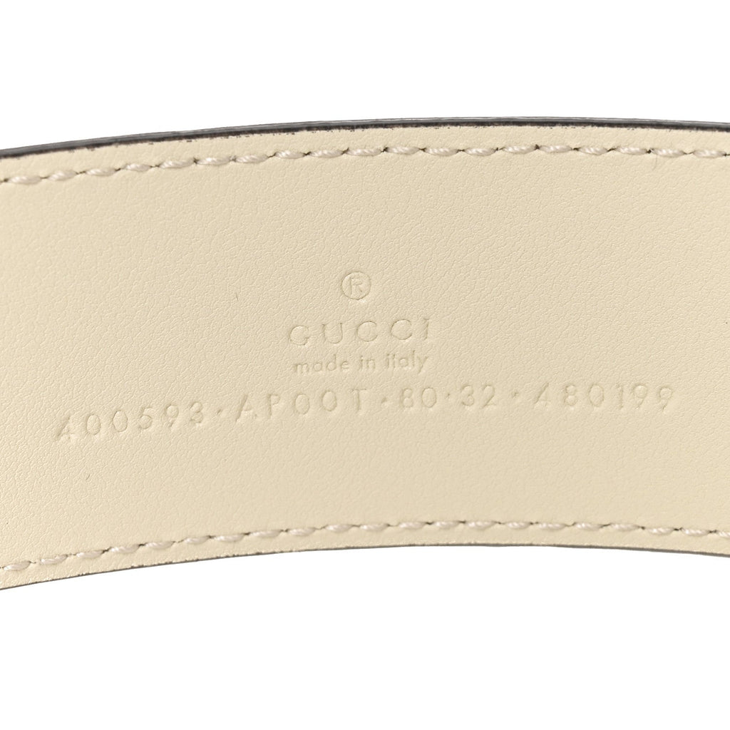 Calfskin Double G 40mm Belt 80 32 Mystic White