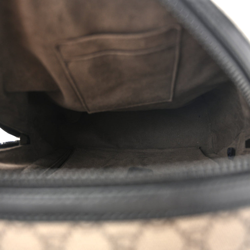 GG Supreme Monogram Medium Backpack Black