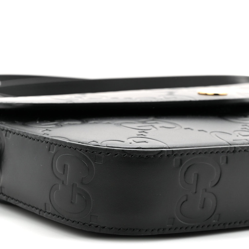 Gilbert Calfskin GG Super Mini Shoulder Bag Black
