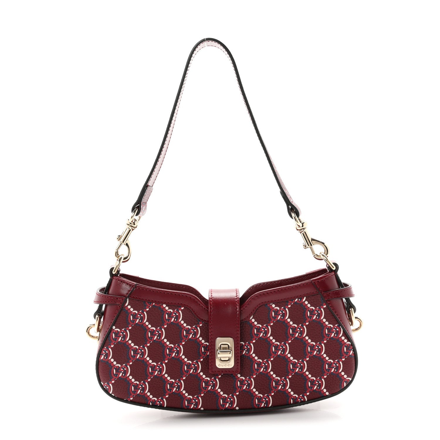 GG Shadow Monogram Mini Moon Side Shoulder Bag Rosso Ancora Red