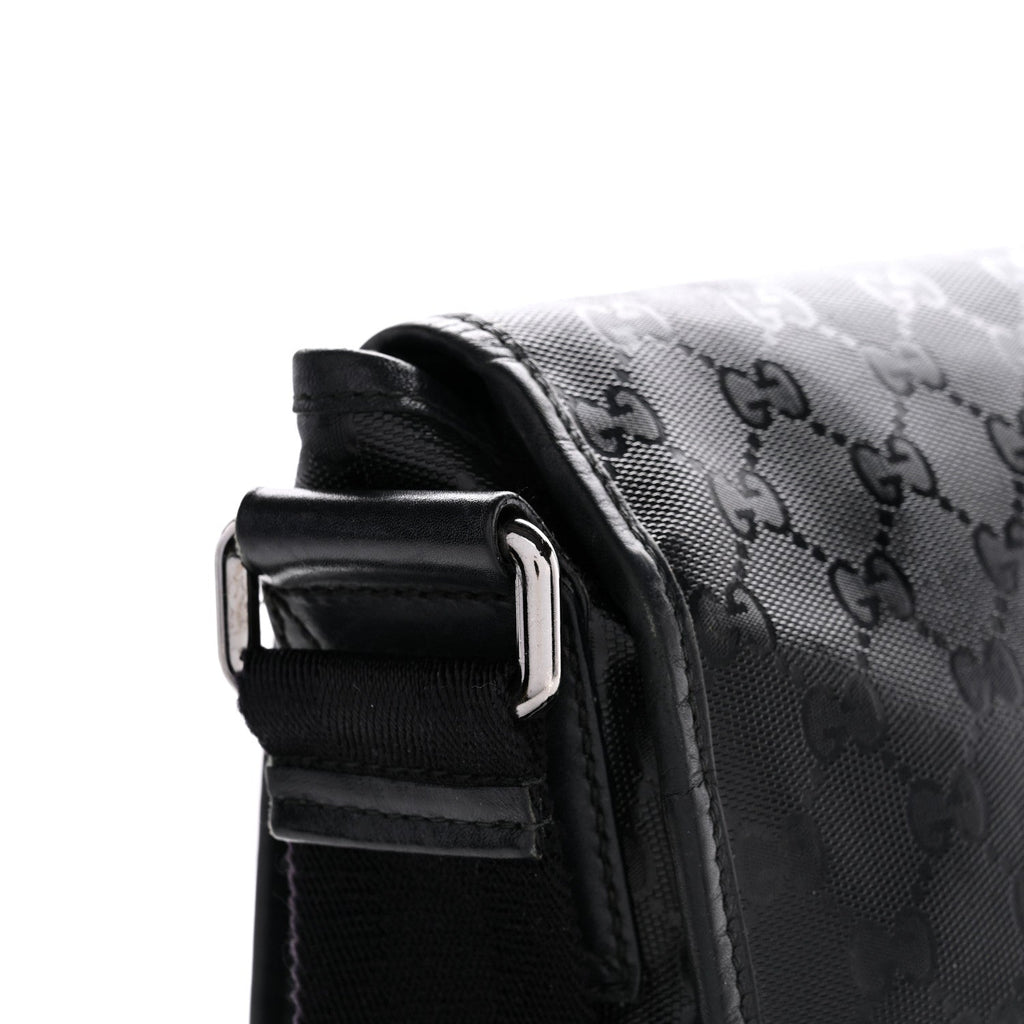 Imprime Monogram Medium Double Buckle Flap Messenger Bag Black