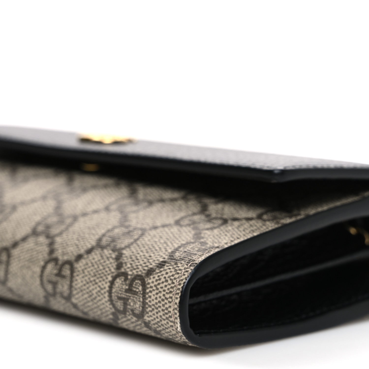 Dollar Calfskin GG Supreme Monogram Petite GG Marmont Wallet Chain Bag Black Beige Ebony