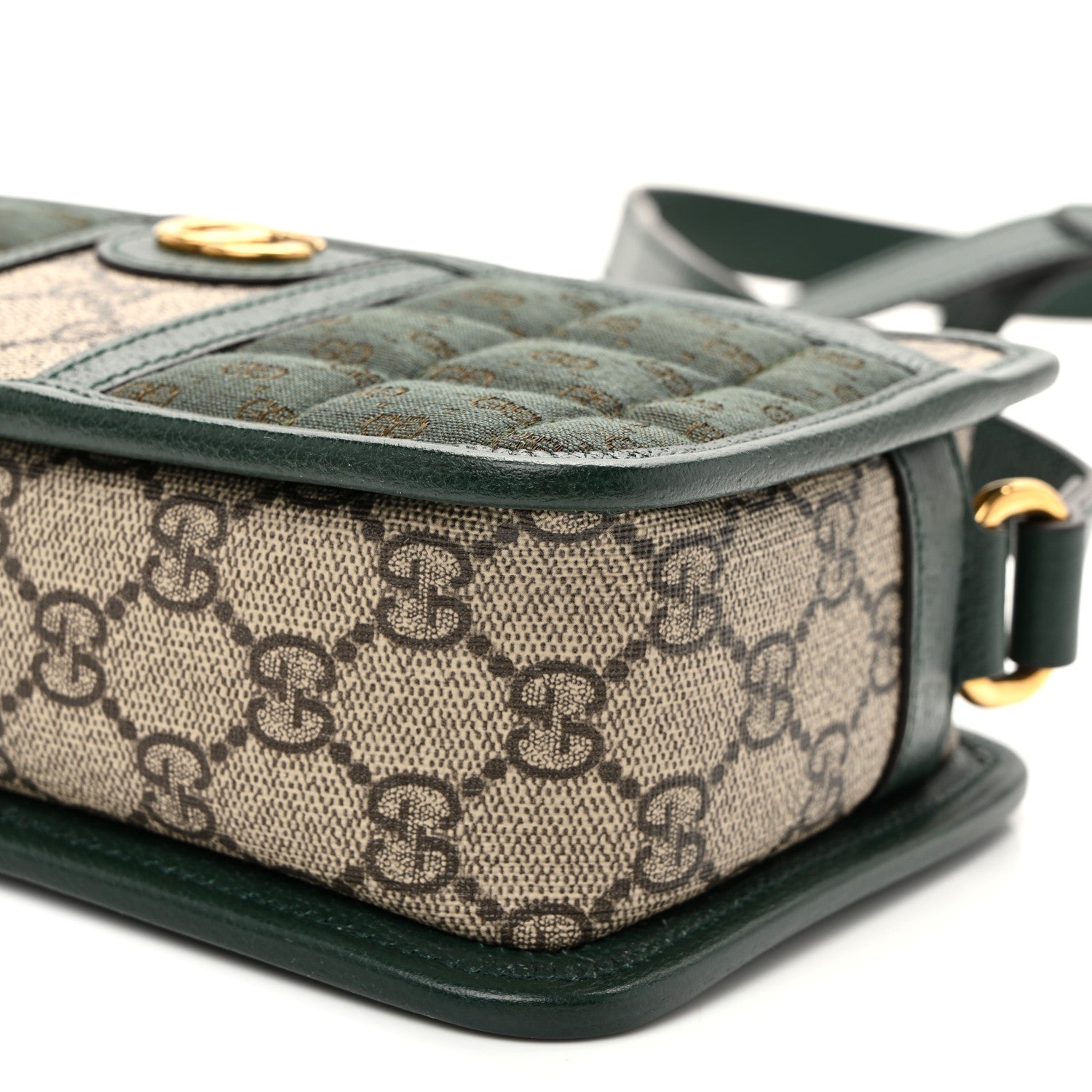 Monogram GG Mignon Textured Dollar Calfskin GG Supreme Monogram Quilted Mini GG Shoulder Bag Green Beige Ebony