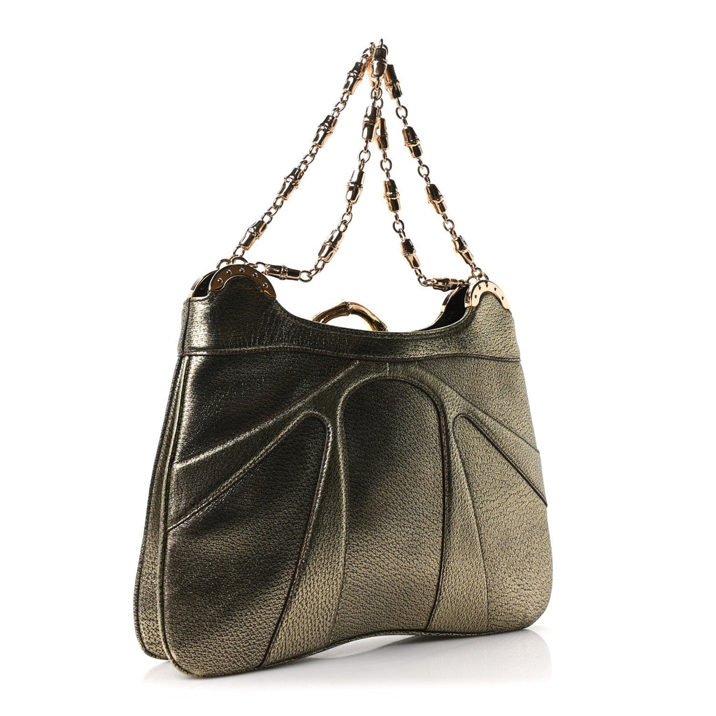 Metallic Calfskin Bamboo Chain Tom Ford Shoulder Bag Gold