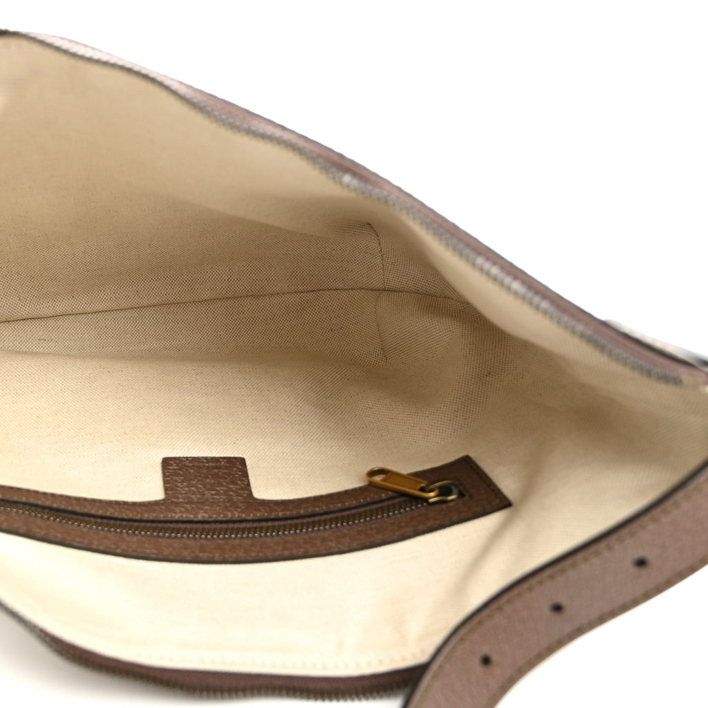 GG Supreme Monogram Web Small Ophidia Half Moon Hobo Brown