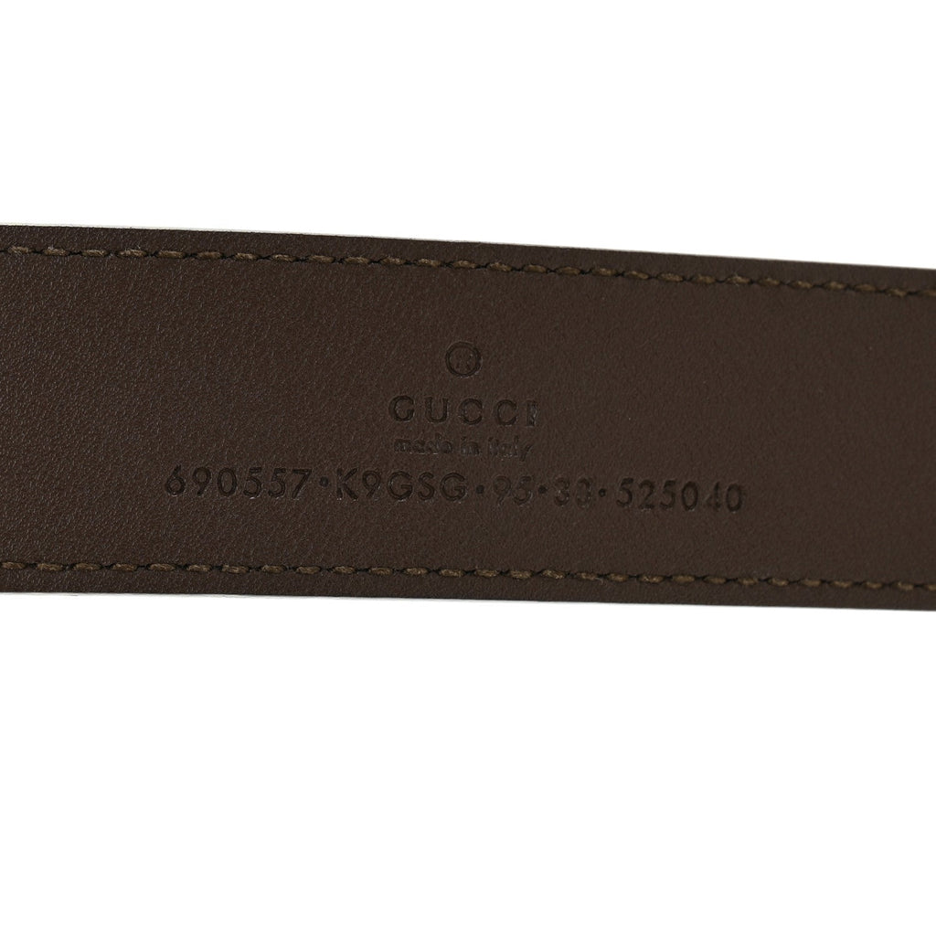 GG Supreme Monogram Textured Dollar Calfskin Blondie 30mm Belt 95 38 Beige Ebony New Acero