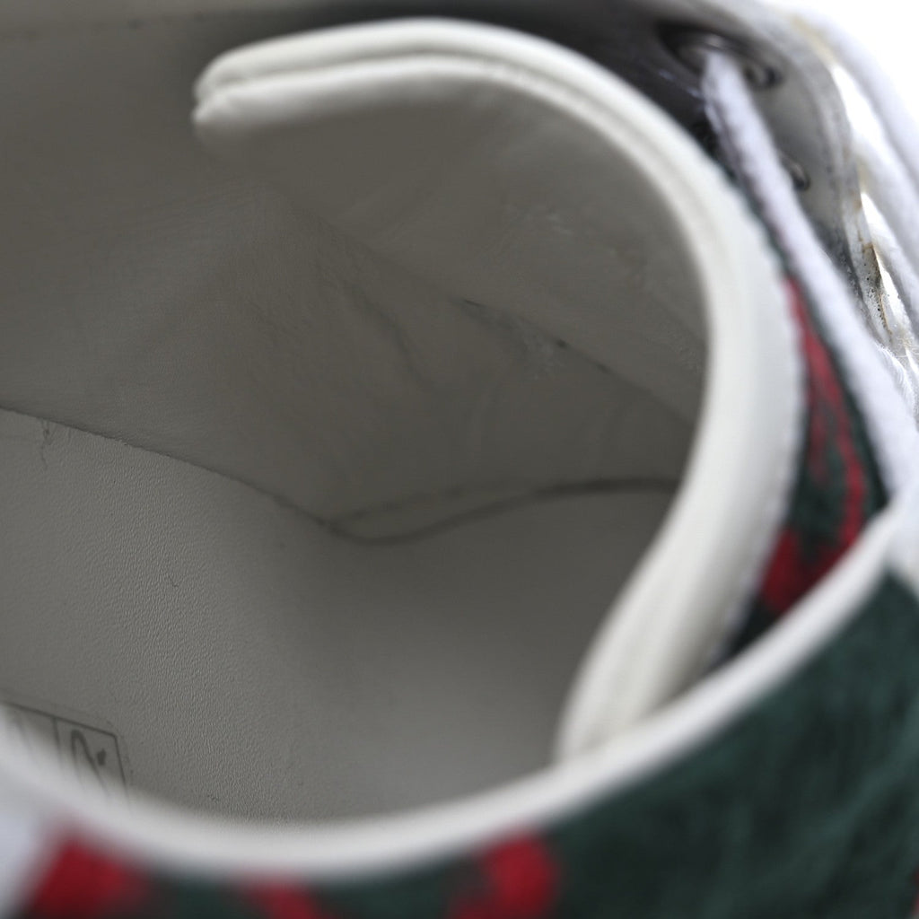 Terry Cloth GG Monogram Web Womens Ace Sneakers 36 Green Red
