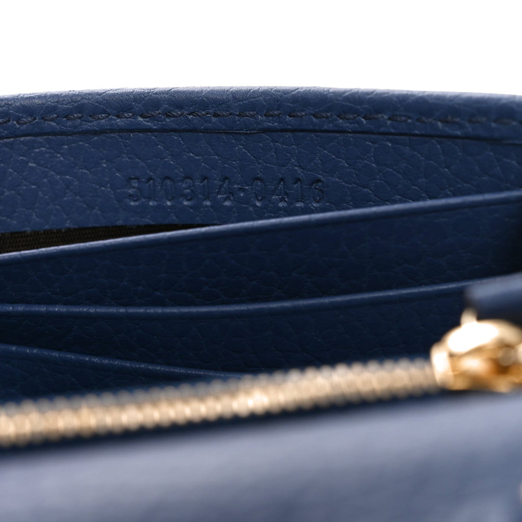 Dollar Calfskin Interlocking G Chain Wallet Caspian