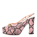Calfskin Python Print Horsebit Platform 35/120mm Slingback Pumps 41 Wild Rose