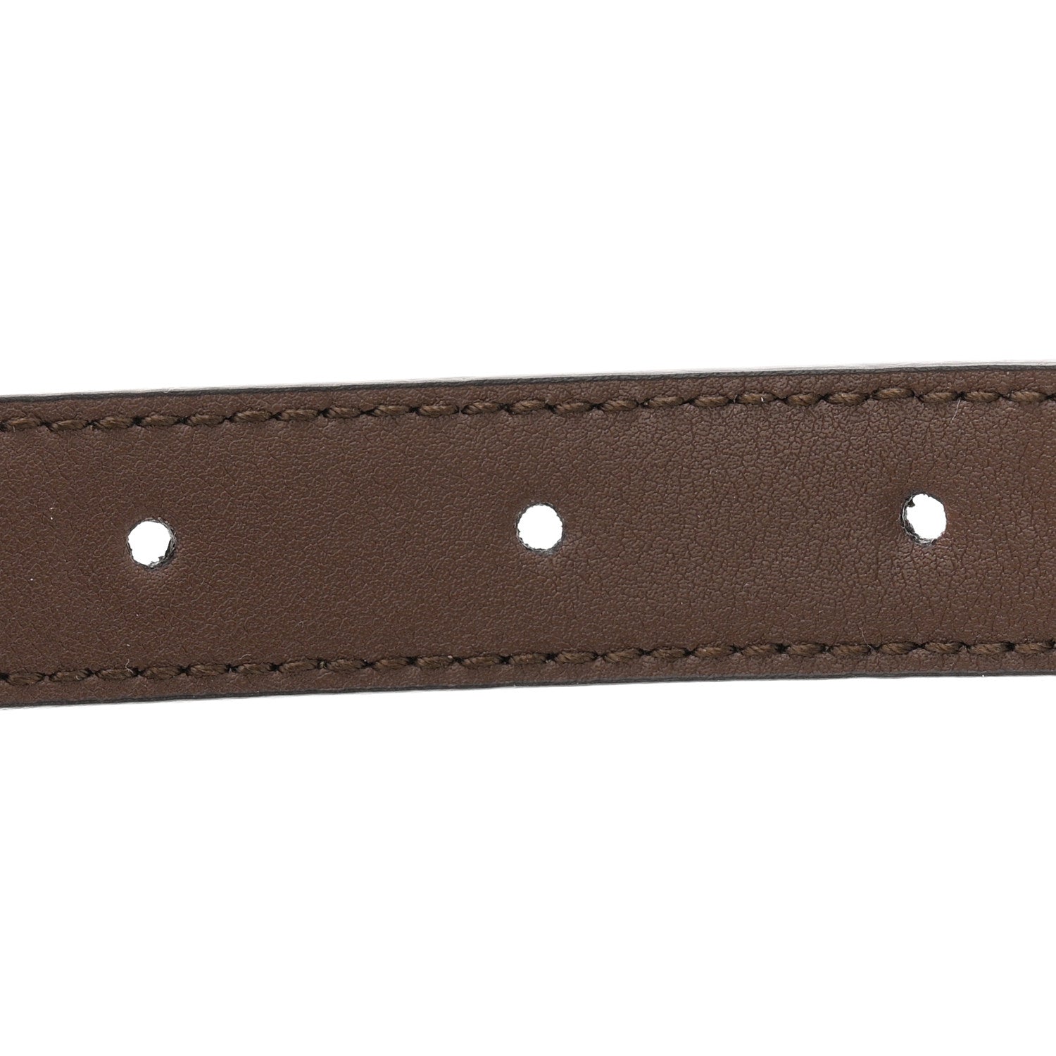 GG Supreme Monogram Calfskin Strawberry Buckle Thin Belt 80 32 Beige Ebony New Acero