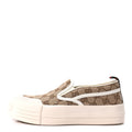 New Canvas GG Monogram Womens Slip On 30mm Sneakers 38 Beige Ebony Mystic White