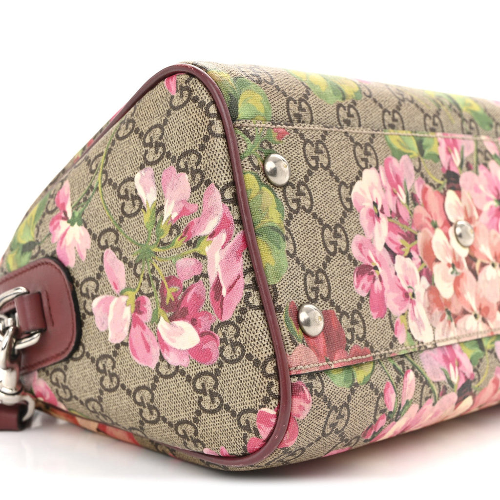 GG Supreme Monogram Blooms Small Boston Beige Multicolor Dry Rose