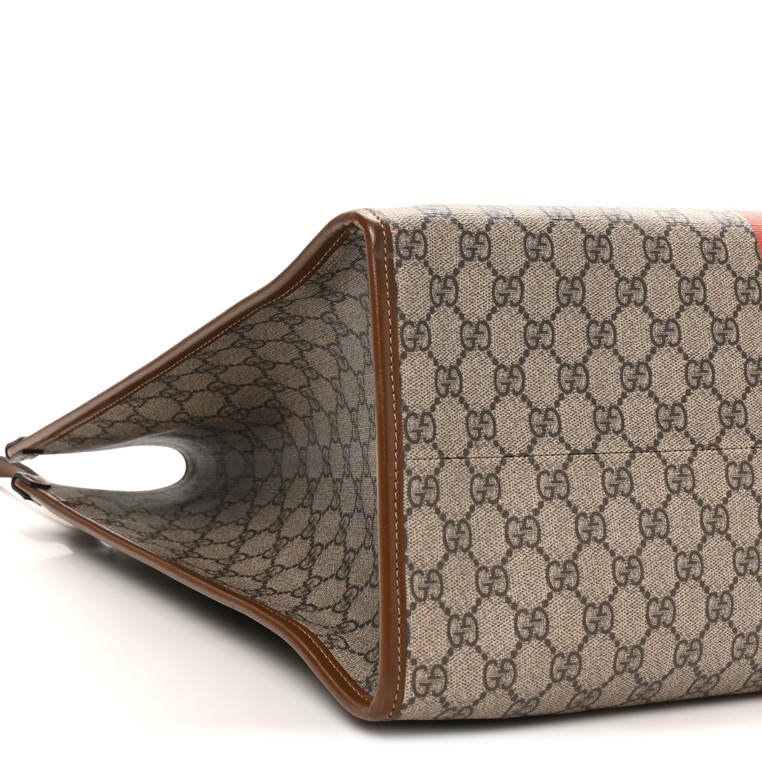 GG Supreme Monogram Fake/Not Large Retro Interlocking G Tote Bag Beige Brown Sugar