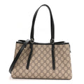 GG Supreme Monogram Emblem Medium Tote Bag Beige Black