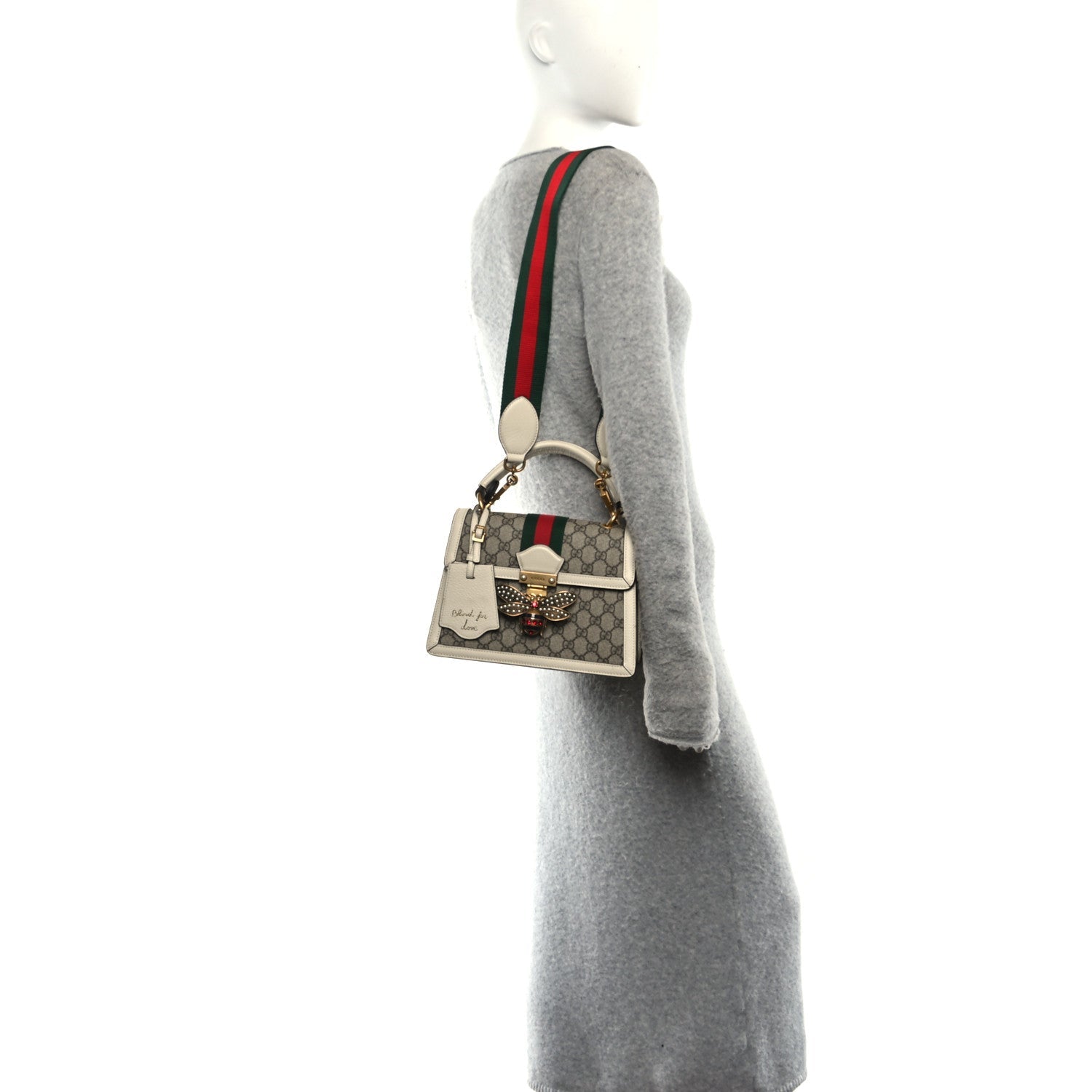 GG Supreme Monogram Small Queen Margaret Top Handle Bag White