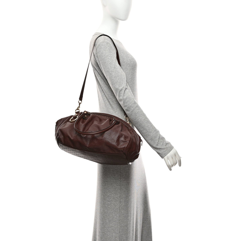 Guccissima Medium Sukey Boston Chocolate