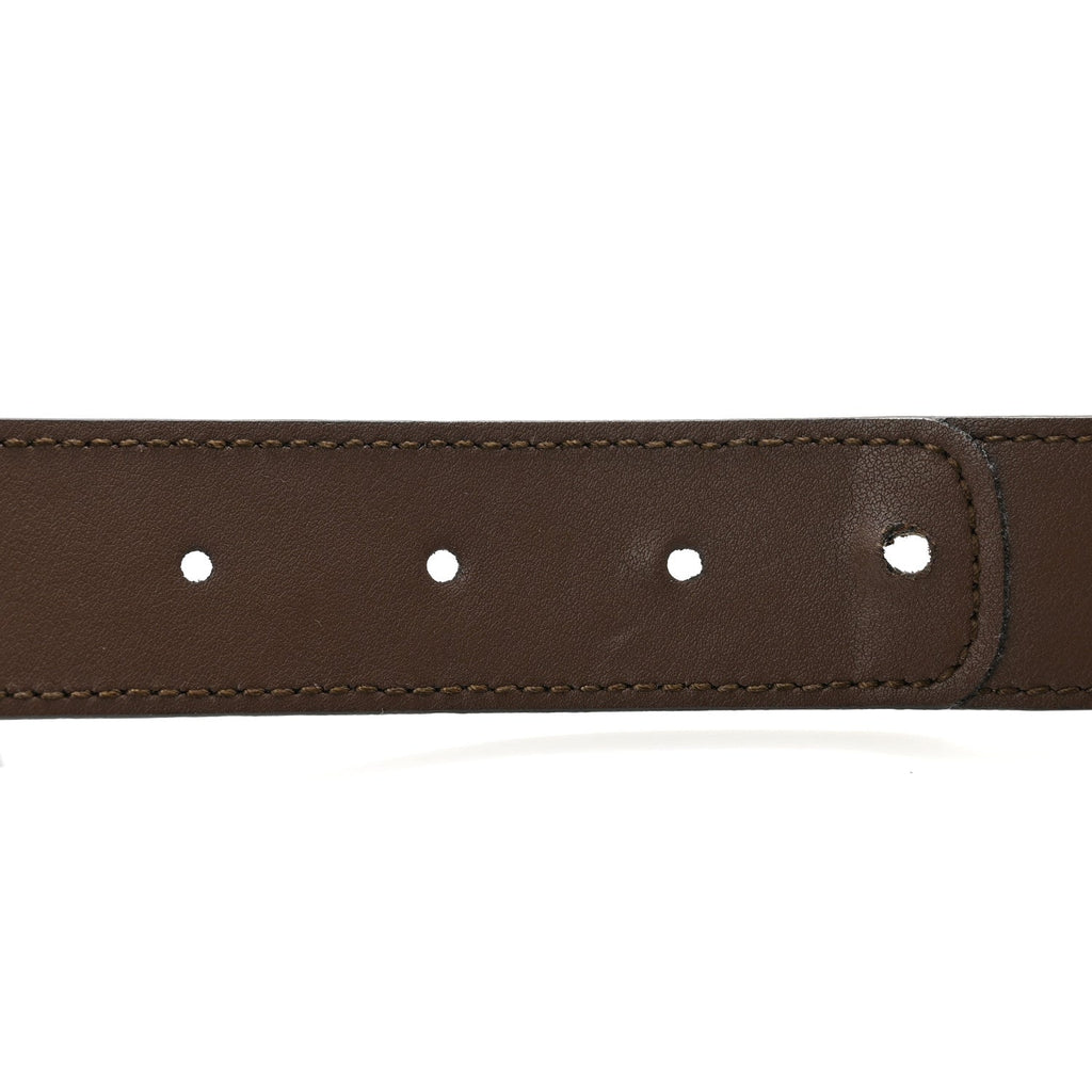 GG Supreme Monogram Matte Plutone Calfskin Double G 30mm Belt 80 32 Beige Ebony New Acero