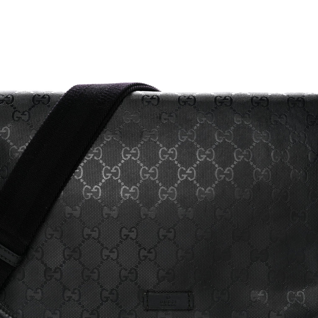 Imprime Monogram Medium Double Buckle Flap Messenger Bag Black
