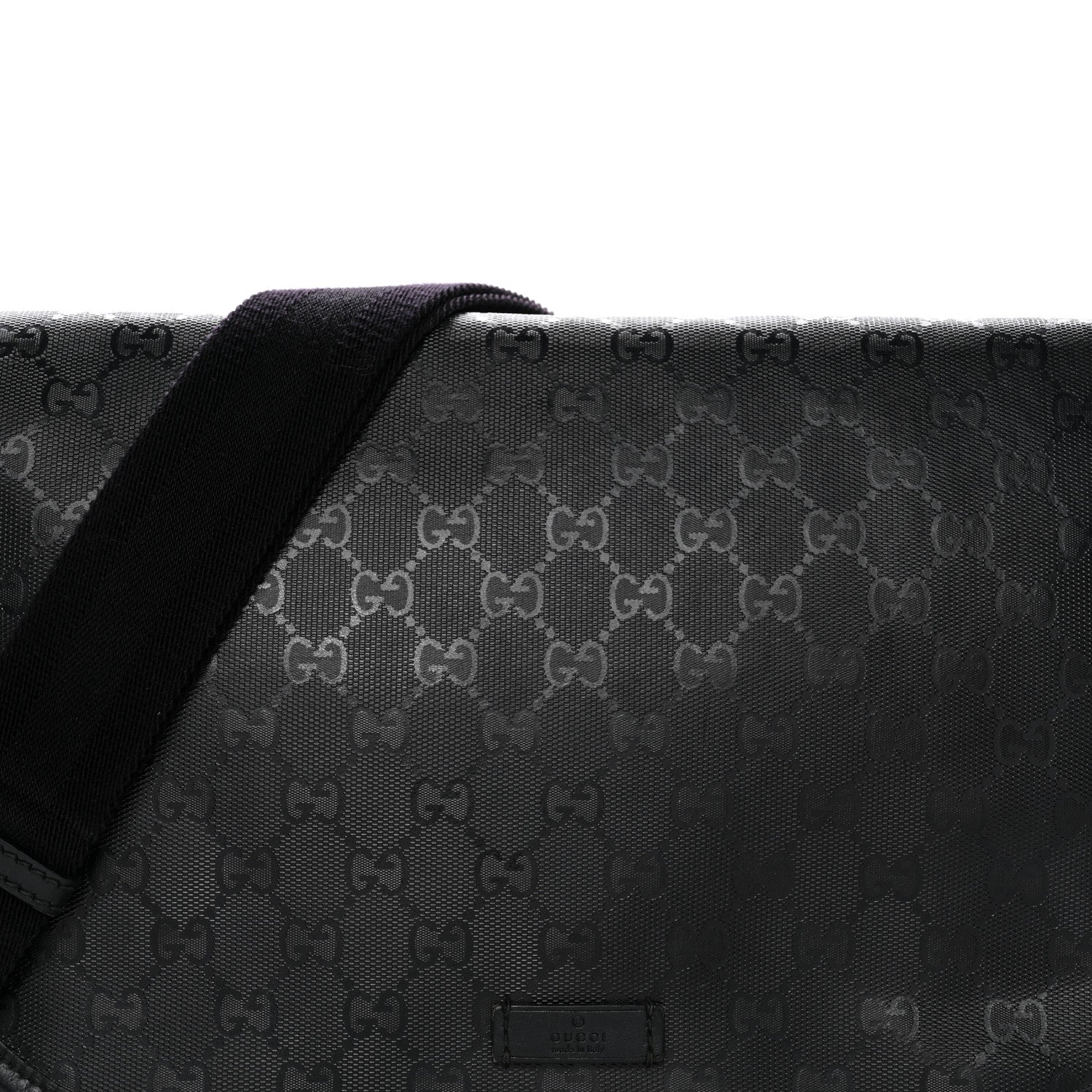 Imprime Monogram Medium Double Buckle Flap Messenger Bag Black