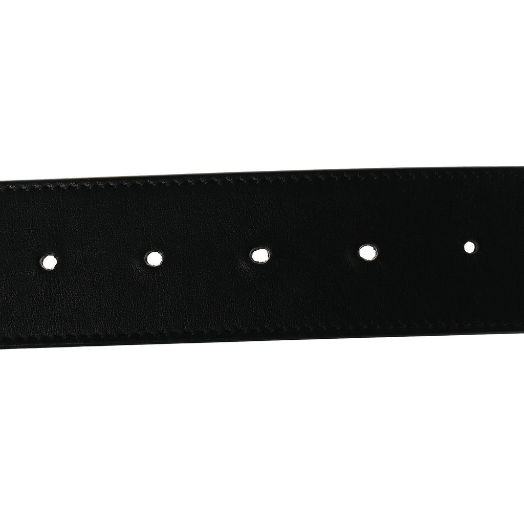 Moon Calfskin Pearl Double G 40mm Belt 85 34 Black Cream
