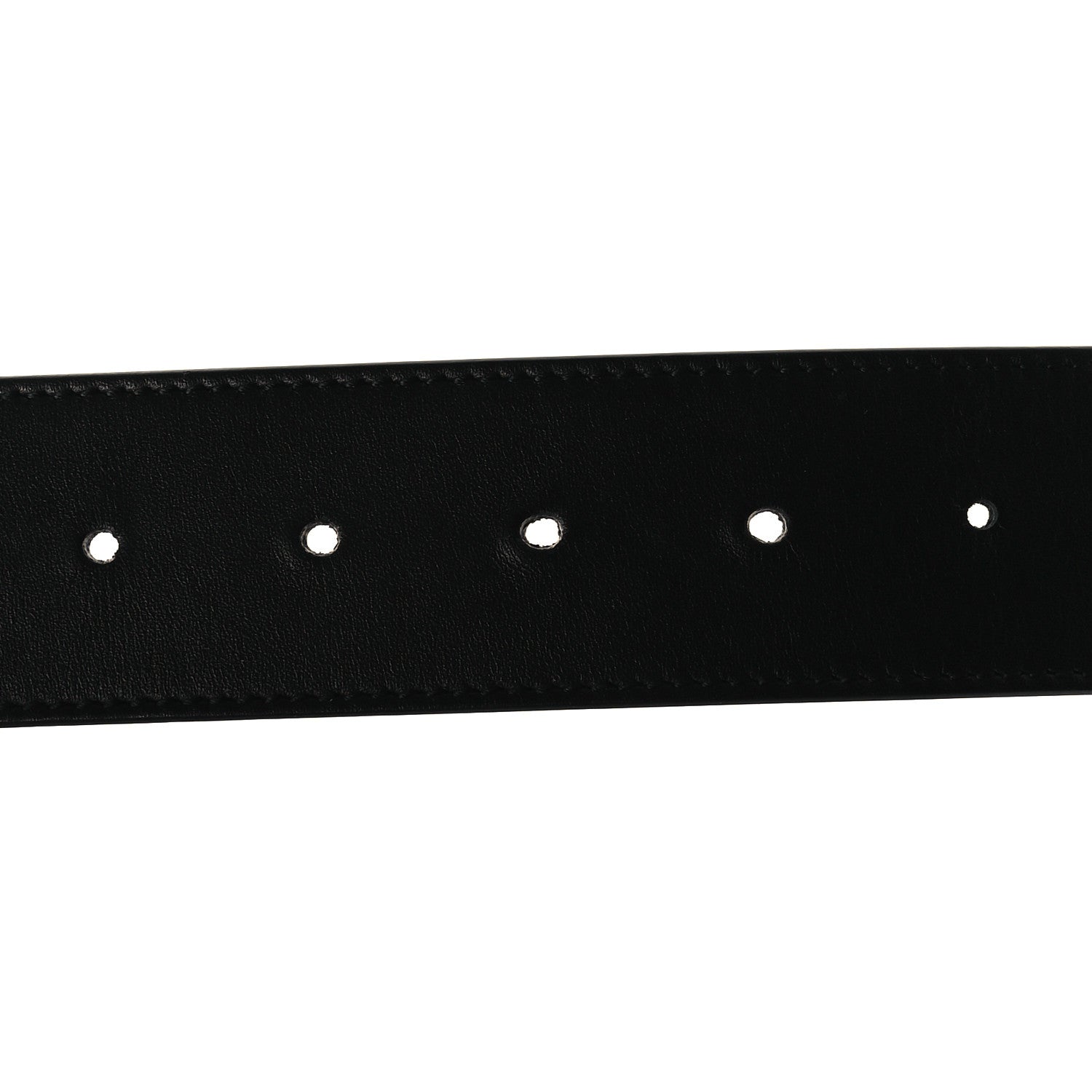 Moon Calfskin Pearl Double G 40mm Belt 85 34 Black Cream