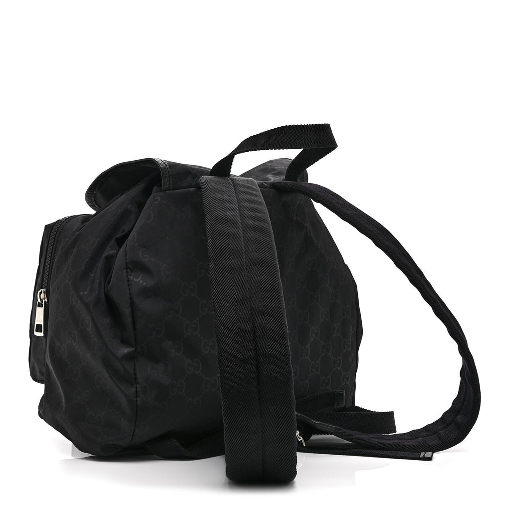 Nylon Monogram Medium Light Single Buckle Backpack Black