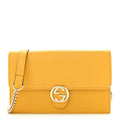 Dollar Calfskin Interlocking G Chain Wallet New Buttercup