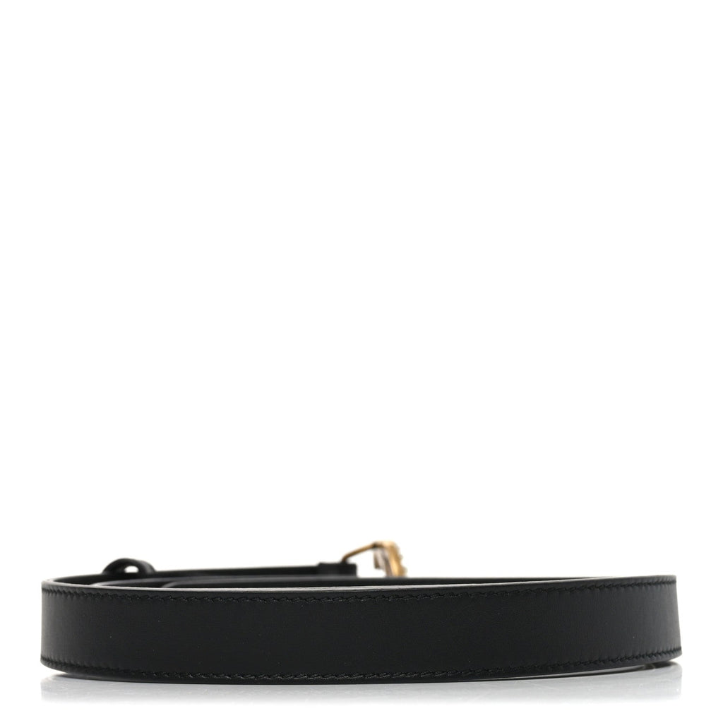 Calfskin Pearl Double G 95 38 Belt Black Cream