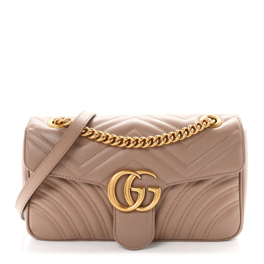 Calfskin Matelasse Small GG Marmont Shoulder Bag Porcelain Rose