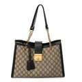 GG Supreme Monogram Medium Padlock Tote Black