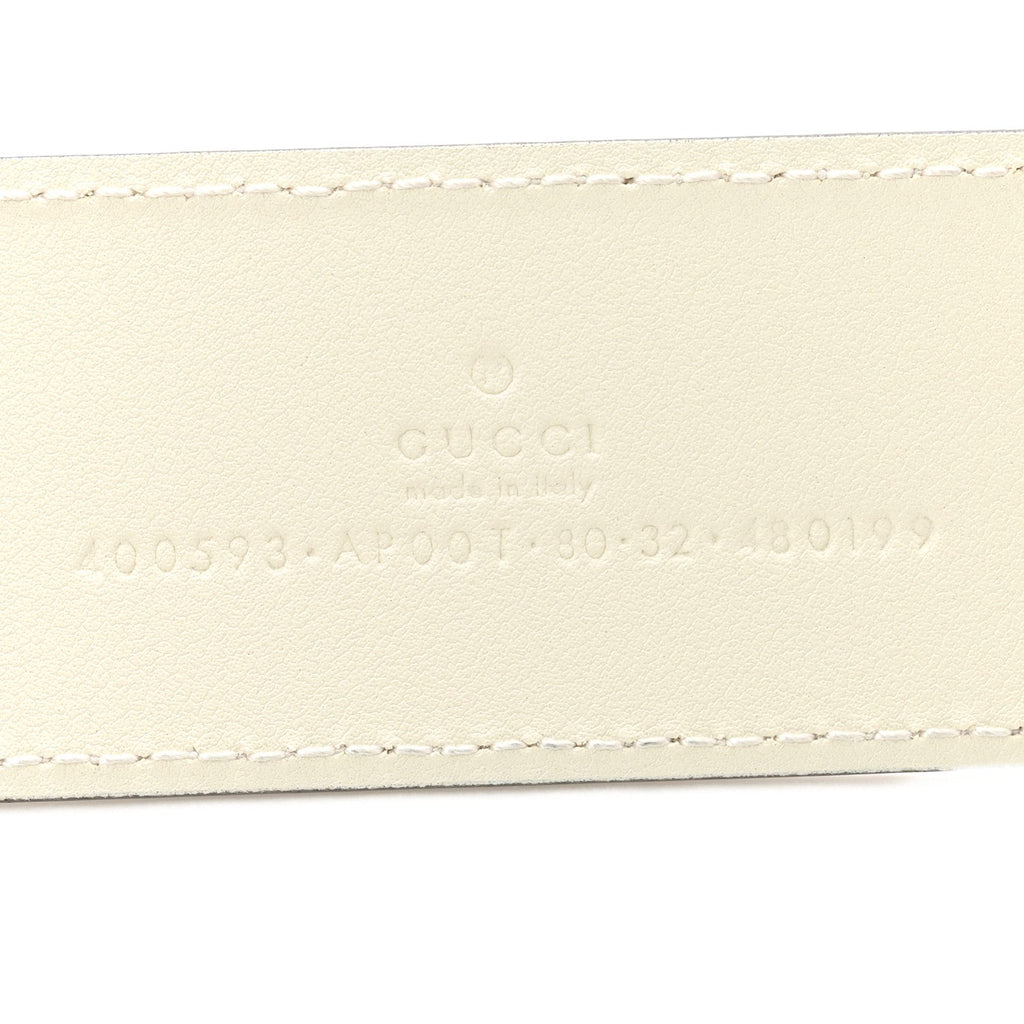 Calfskin Double G 40mm Belt 80 32 Mystic White