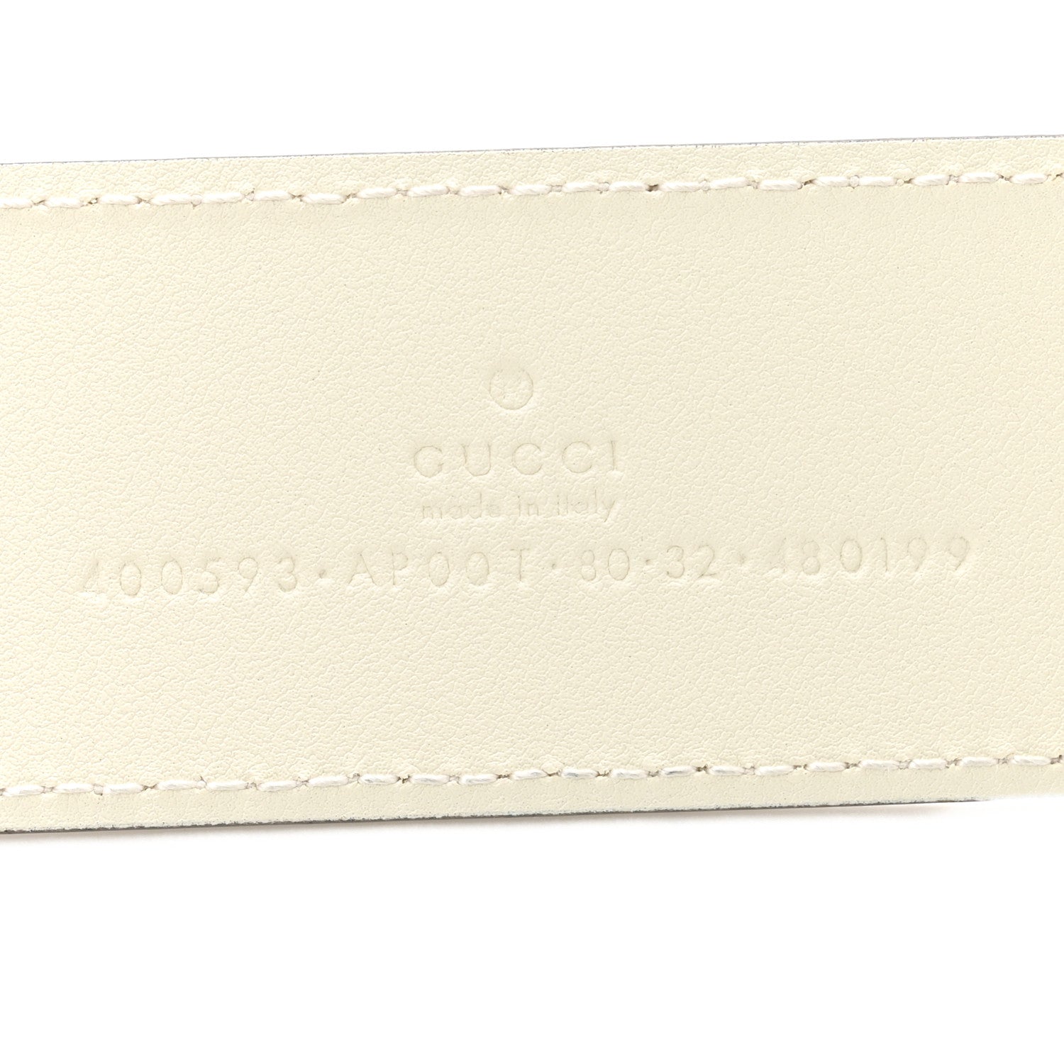 Calfskin Double G 40mm Belt 80 32 Mystic White