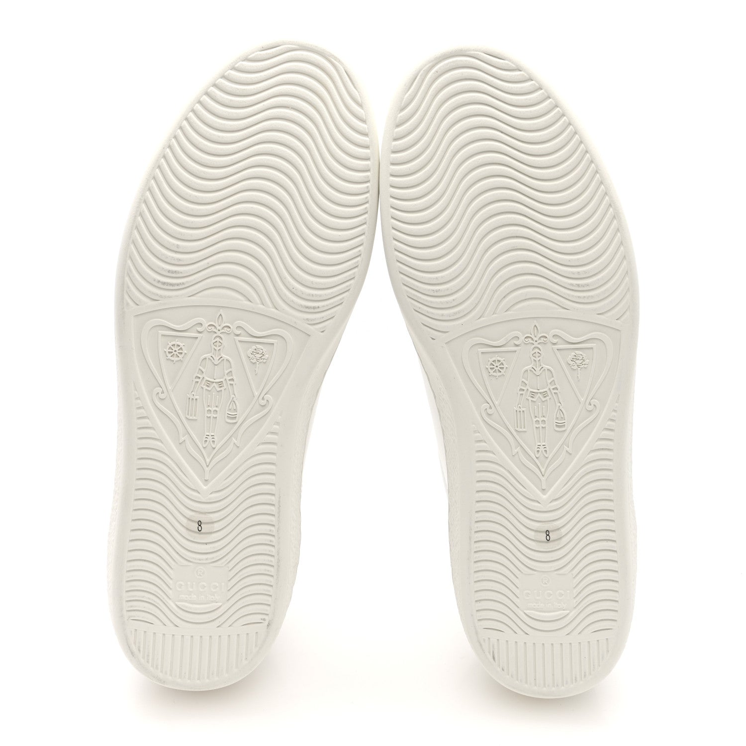 Calfskin Interlocking G Perforated Mens Ace Sneakers 8 White Grey Sky